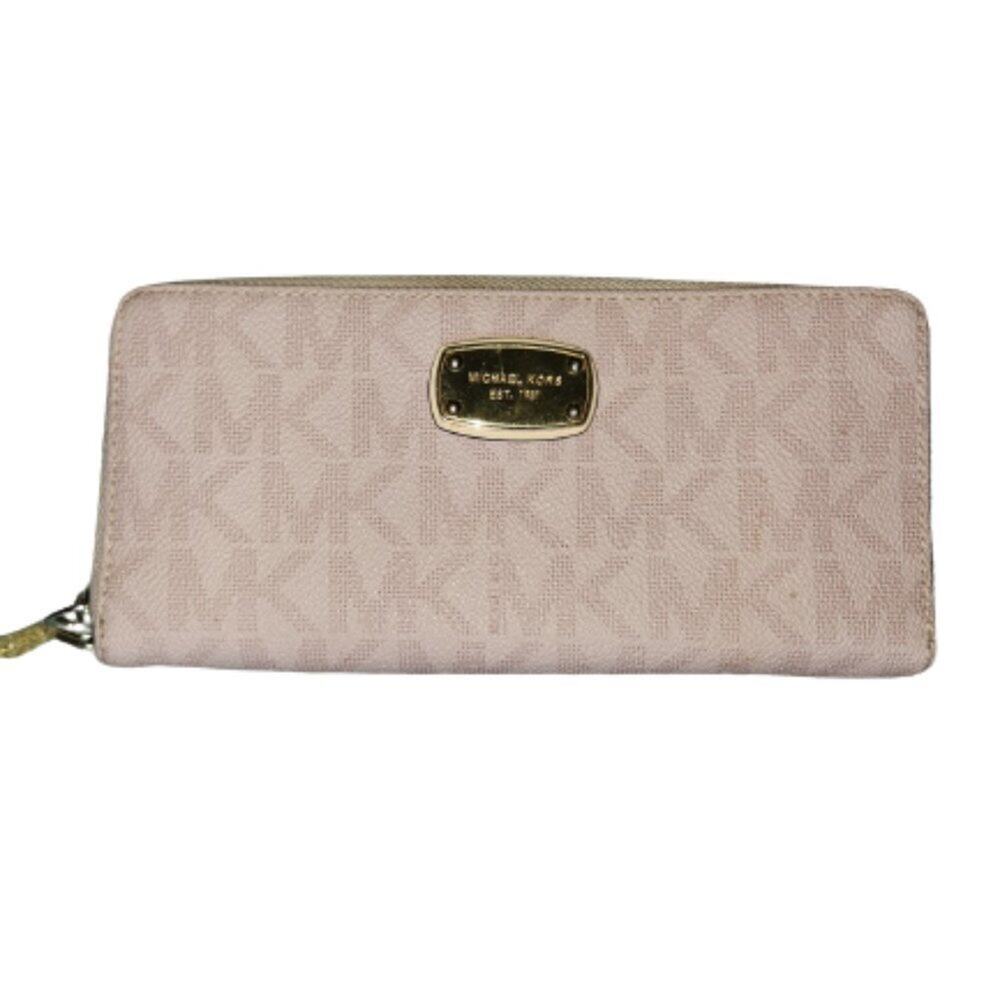 Michael Kors Leather MK Logo Pink Wallet Purse || EUC